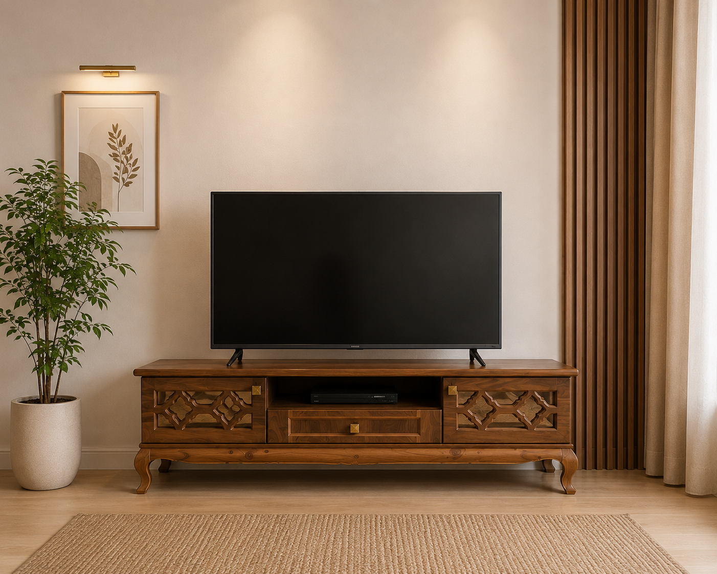 میز TV چوبی مدل شطرنجی